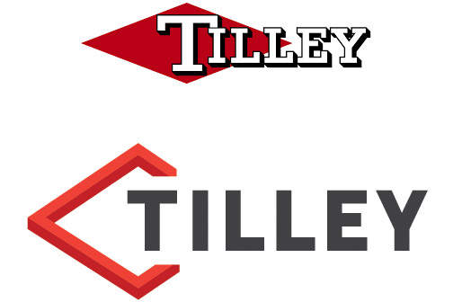 Tilley's old logo compared the new 2020 logo.