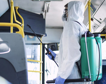 Tilley Distribution provides PERMASAFE chemicals to spray busses.